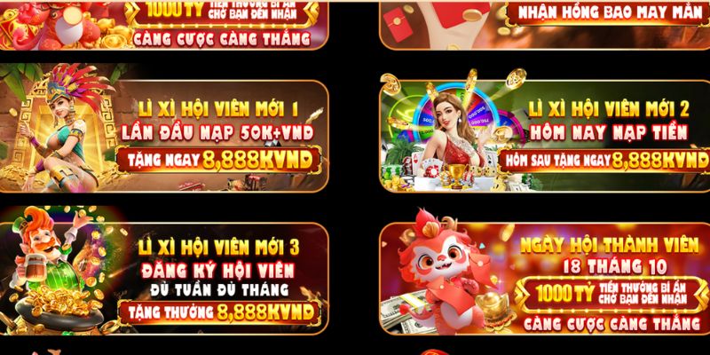 Người chơi mới có thể hưởng đến 3 lần khuyến mãi lì xì tại King88